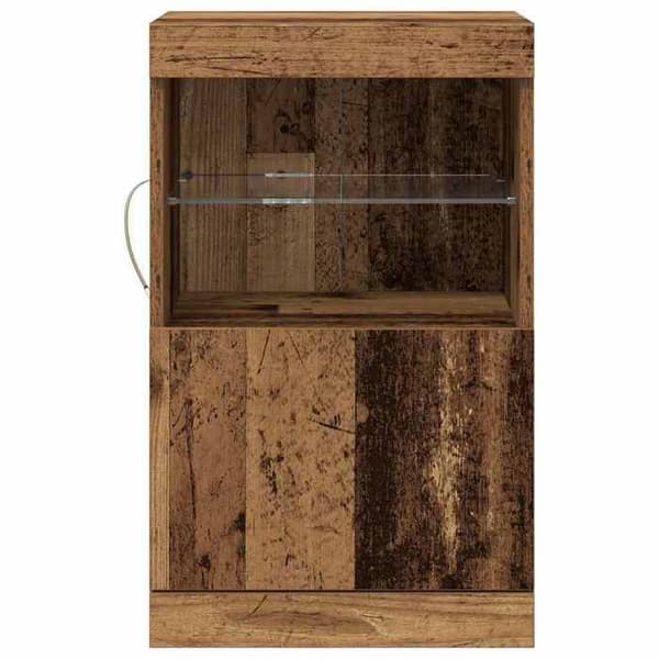 vidaXL Buffé LED Gamla trä 41 x 37 x 67 cm Ingenjörsträ 863036
