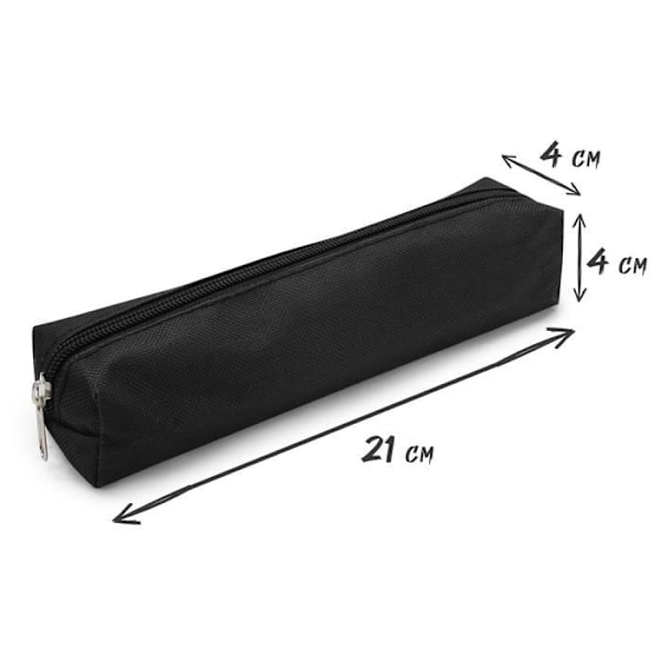 Pennfodral - WAYTEX - Litet rektangulärt format 21x4x4 cm - Svart Svart