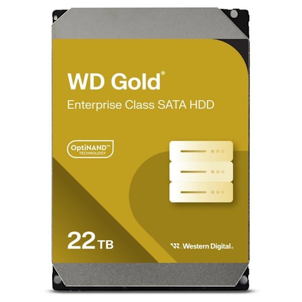Hårddisk - Western Digital - WD Gold - 22TB - intern - 3,5 tum - SATA 6Gb/s