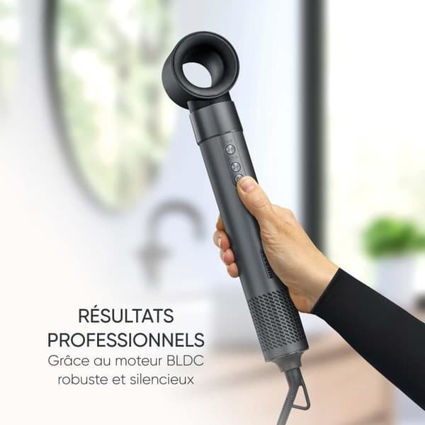 Ionic styling brush - SEVERIN - 5-in-1 multistyler - Powerful BLDC motor - 5 attachments - 1500 W - Grå och svart Grå