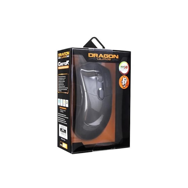 Dragonwar G21 CASTER Professional RGB 7000dpi Ergonomisk och anpassningsbar spelmus med 7 knappar - svart Färg