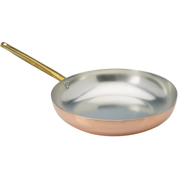 Pentole Agnelli stekpanna - ALCU111B36 - Slät koppartenn hand stekpanna med rörformigt handtag, 36 cm