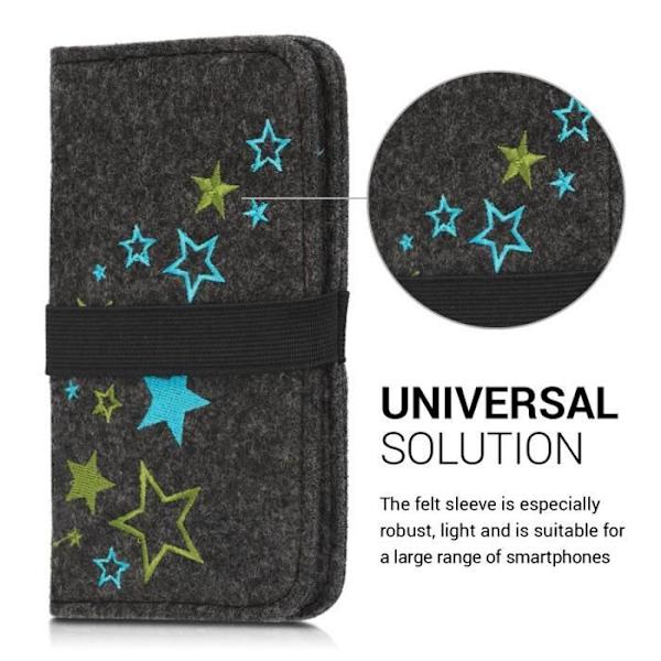 kwmobile filtplånboksfodral för smartphone - Universal skyddsväska 16,0 x 8,0 cm - Fodral med resårband - Stjärna