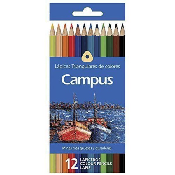 Campus University MKP9201-12CB Triangulära färgpennor, 12-pack