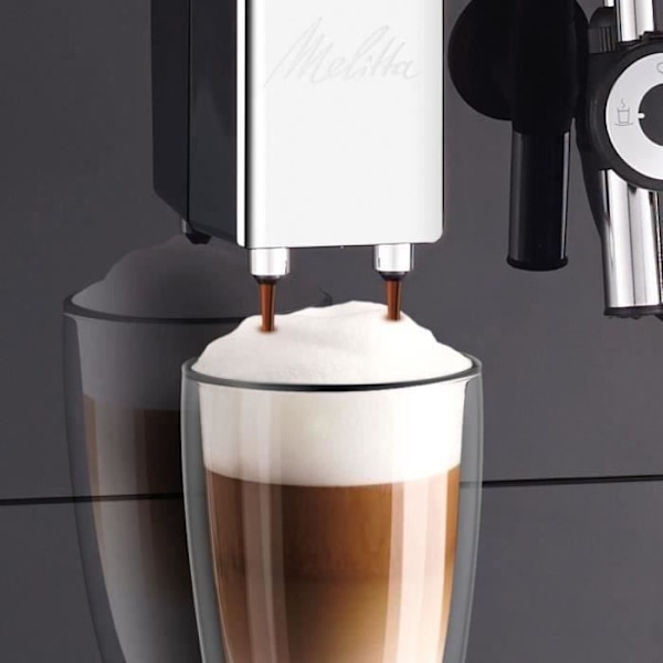 MELITTA Solo & Perfect Milk Bean Grinder Kaffemaskin - Svart - Espresso - Auto Cappuccinatore - 15 barer Svart
