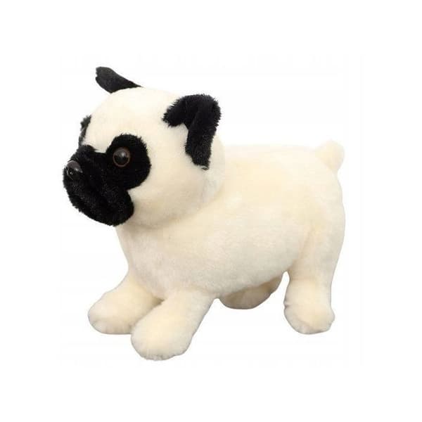 Peluche - LEANTOYS - Mops - Vit - 19 cm - För barn från 3 år Vit