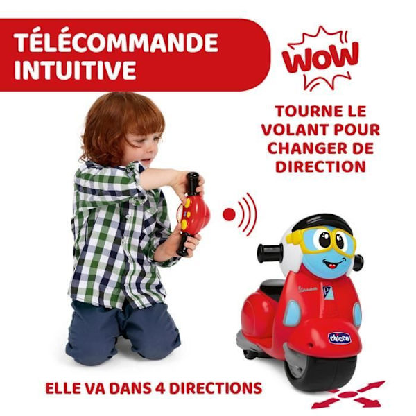 Vespa RC - CHICCO - Intuitiv fjärrkontroll - Unisex - 2 hjul - Röd Röd