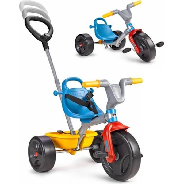 Feber evolving trehjuling - Gul och Blå - För spädbarn från 18 månader till 5 år - EVO TRIKE 3x1 go! Gul och blå