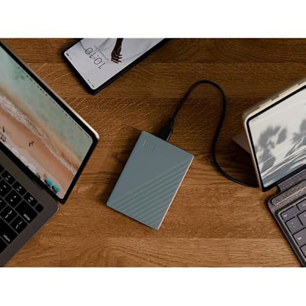 Bärbar extern hårddisk - WD - My Passport - 6 TB - USB-C och USB-A - Lösenordsskydd