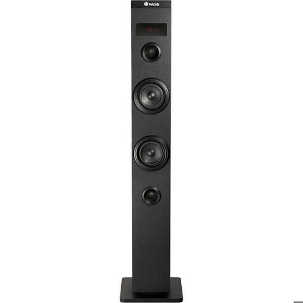 NGS SKY CHARM 50W Bluetooth Sound Tower med fjärrkontroll, optisk ingång, USB, FM-radio och AUX IN - Svart Svart