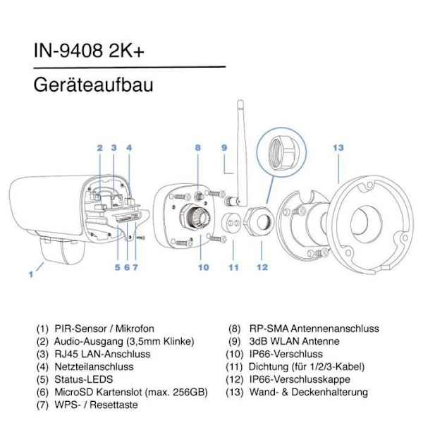 INSTAR IN-9408 2K+ LAN/WLAN övervakningskamera ws 101665 N/A N/A 2560 x 1440 pixlar