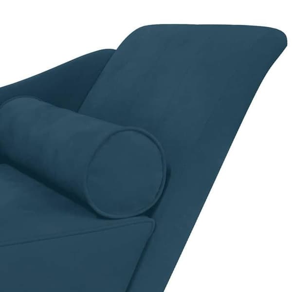 vidaXL Chaise longue med blå sammetkuddar 4007587 Blå