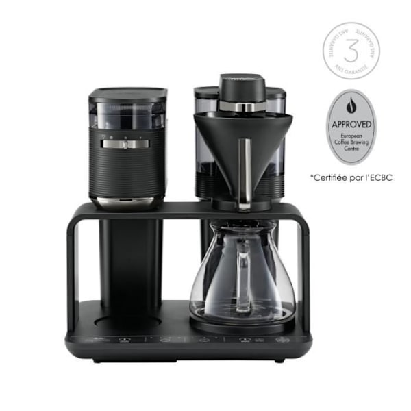 Kaffebryggare - Melitta - EPOS SVART - Silver - Slow Coffee - Programmerbar - Avtagbar tank N/A