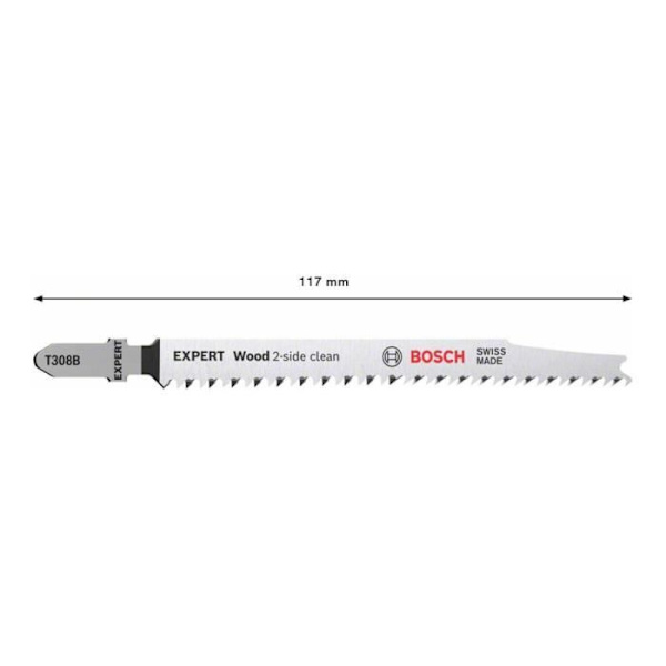 Sticksågblad - BOSCH - T308B - Paket om 5 - HCS-stål - Skärning 2-Side Clean