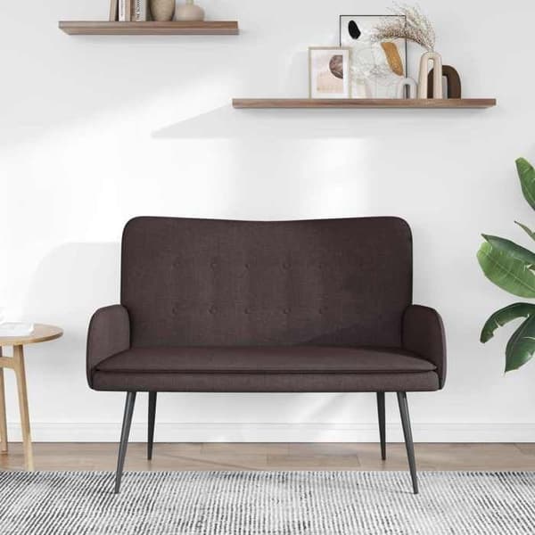 Soffa 2 platser Mörkbrun 115 x 61 x 87 cm tyg -