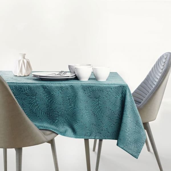 AmeliaHome Rektangulär duk 140 x 340 cm Petrol - Polyester med lotus-effekt och vattenavvisande Olja