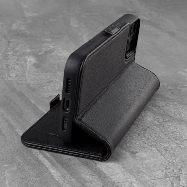 Etui - TORRO - iPhone 13 Pro - Äkta Läder - Horisontellt Stöd - Stötskydd Svart