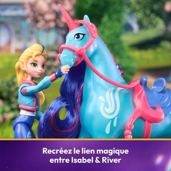 SPIN MASTER UNICORN BOX AND RIVER OCH ISABEL DOLL Unicorn Academy Blå, Rosa