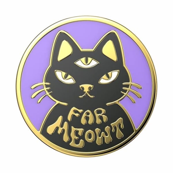 Popsockets Far Meowt emalj smartphonegrepp - slutare/svart/guld - 39,74x7x24,25 mm