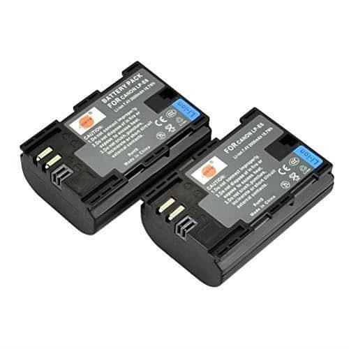 DSTE 2x LP-E6 ersättningslitiumjonbatteri för EOS 5DS, EOS 6D, EOS 7D, EOS 60D, EOS 60Da, EOS 70D, EOS 5D Mark II, EOS