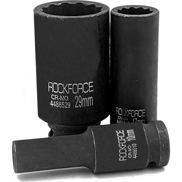 Embout för skruvmejsel - Rockforce skruvmejseluttag - RF-4488516 - Djupt slaghylsa 1/216 mm (12 kanter)