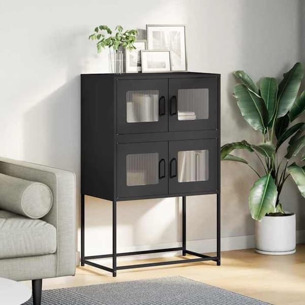 vidaXL Svart buffé 68x39x107 cm stål 853344