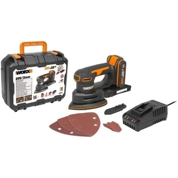 WORX - Sladdlös triangulär slipmaskin - 20V-2Ah - WX822