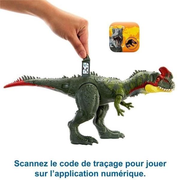 Figurine - MATTEL - Jurassic World Dino Trackers - Gigantic Trackers Sinotyrannus - Vit - Blandat - Grön Grön