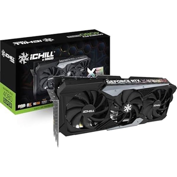 Grafikkort - Inno3D - RTX 4080 Super iChill X3 - Innovativ kylning - 7680 x 4320 - PCI Express 4.0