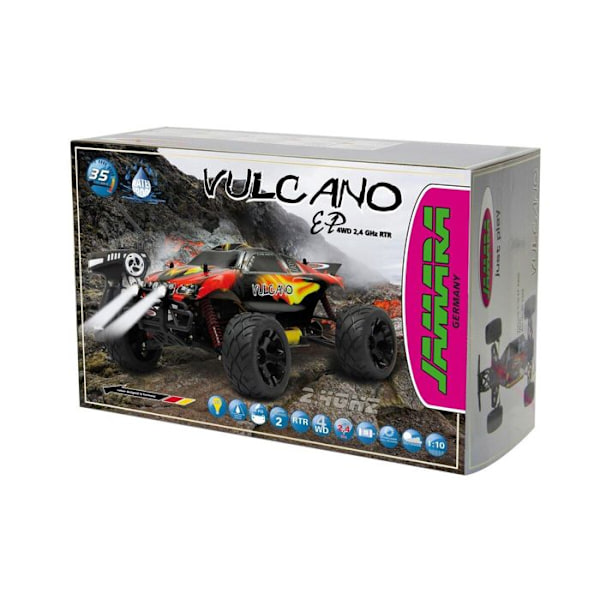 Truggy Jamara VULCANO - 053368 1:10 4wd 24g - 550 motor - 40 A Speed controller - LEDS - Vattentät - Röd Röd