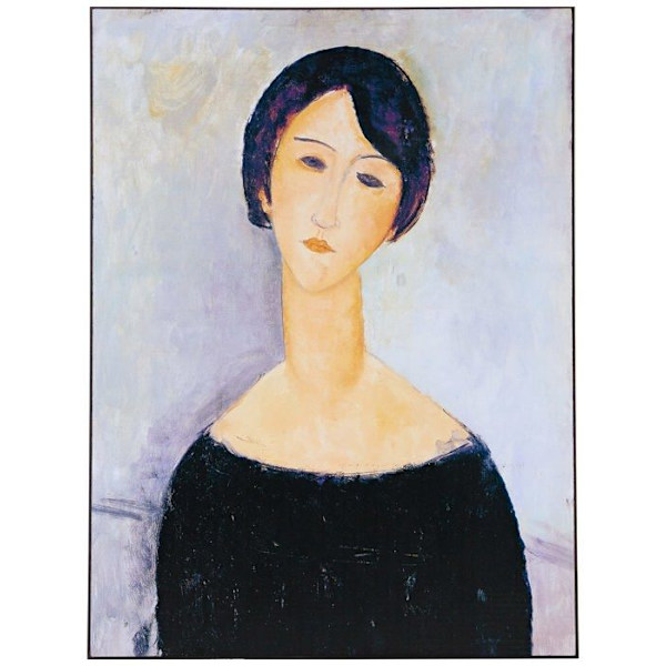 Canvastavla Artopweb ZA22077 MODIGLIANI Kvinna i svart dekorativ panel, trä MDF, flerfärgad, 53x71 Cm