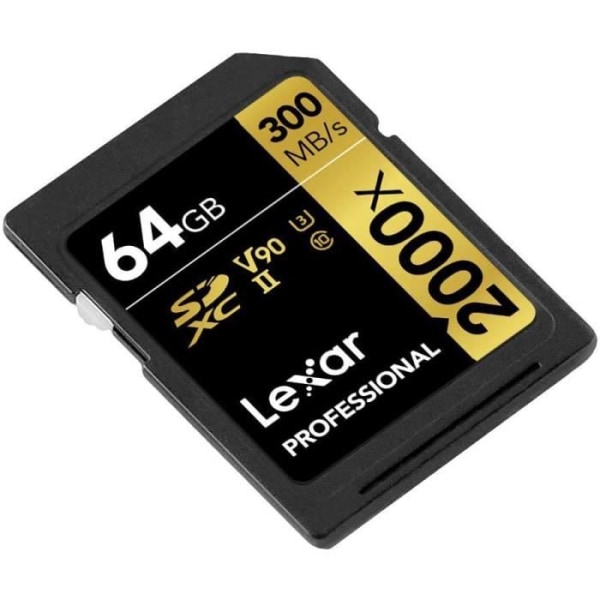 Lexar UHS-II Professional 2000x 64GB SDXC-kort utan läsare, upp till 300MB/s Läs () - LSD2000064G-BNNAG