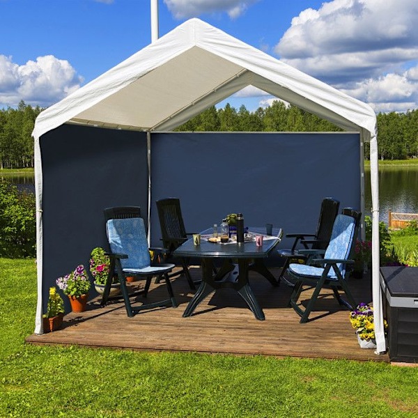 Relaxdays sidovägg för partytält, 2-pack, panel för pavilion 3 x 2 m, vattentät, utan fönster, mörkblå mörkblå, vit