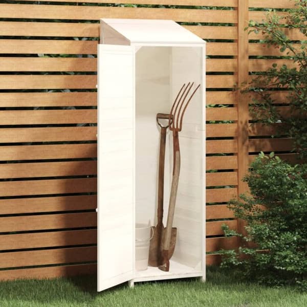 vidaXL Trädgårdsbod Vit 55x52x174,5 cm Solid granträ 152187 Vit