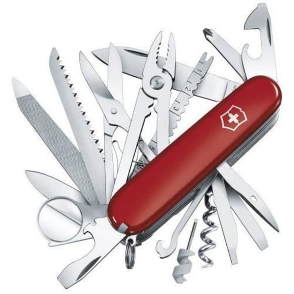 Schweizisk kniv - Victorinox - Swisschamp - Röd - 33 verktyg - Cellidor plast, polerat rostfritt stål Röd