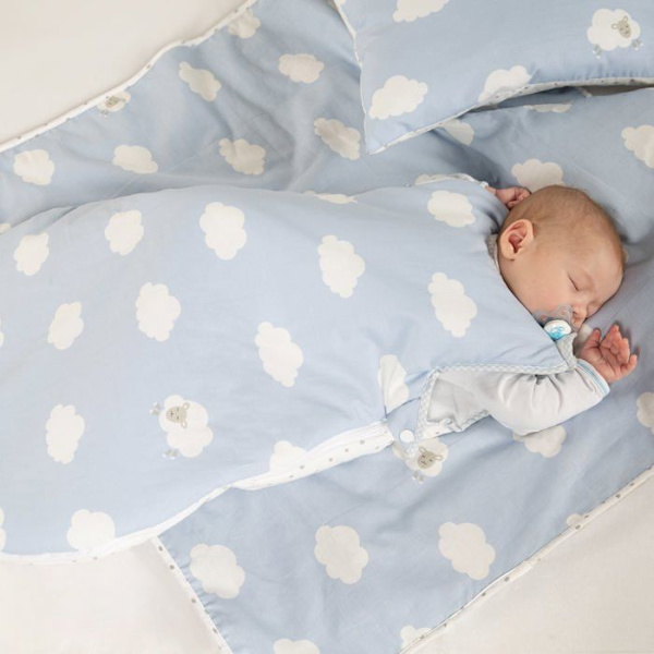 ROBA Kleine Wolke Babysovsäck - Olika storlekar - Året runt - Blå / Vit Blå vit 6-9 månader