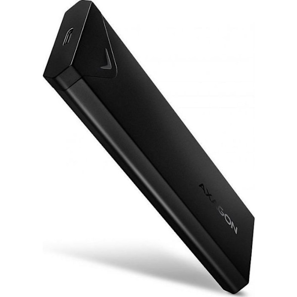 Axagon Extern SSD-hårddisk Metallisk USB-C-kabinett 10 Gbit/s för M.2 NVMe SSD-diskar Svart