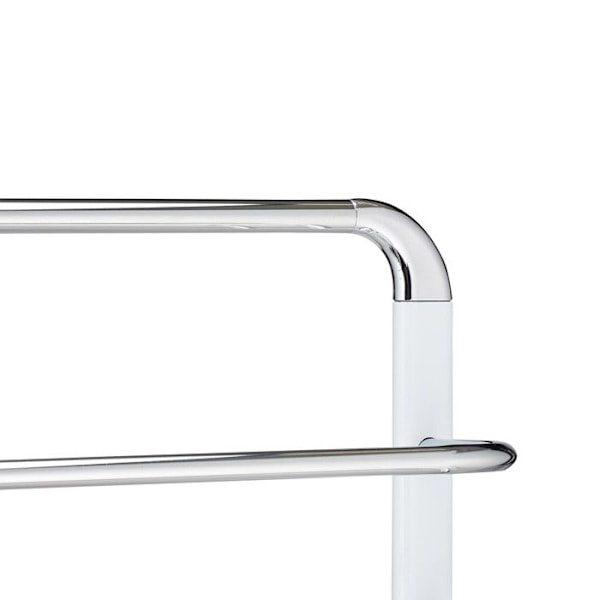 Relaxdays 3-bars handduksställ, krommetall, modern design handduksställ, HxBxD 80x45x20 cm, Vit/silver vit, silver