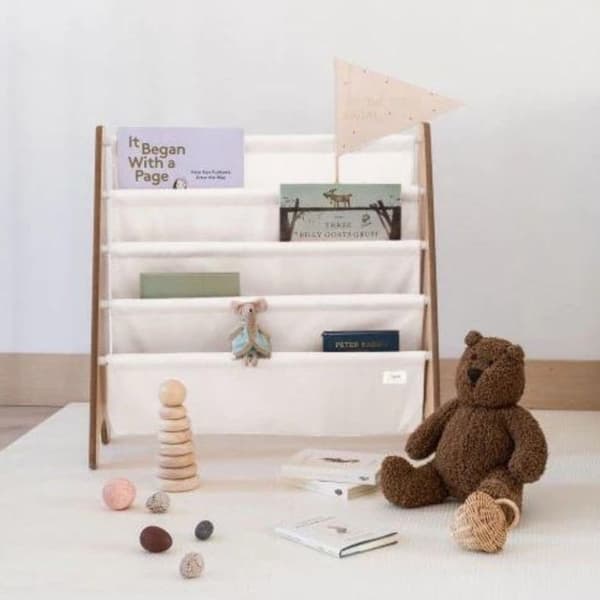 3 Groddar - Krämig barnbokhylla - ELEMENT FÖR BARN beige