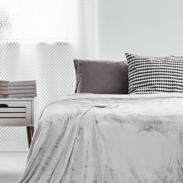 Pläd - Mikrofleece - 160 x 210 cm - Ecru - Maskintvätt 40 grader Ecru