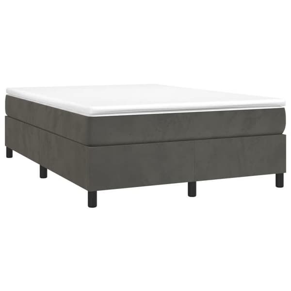 vidaXL Sängram med lameller mörkgrå 140x190 cm sammet 3121115 mörkgrå