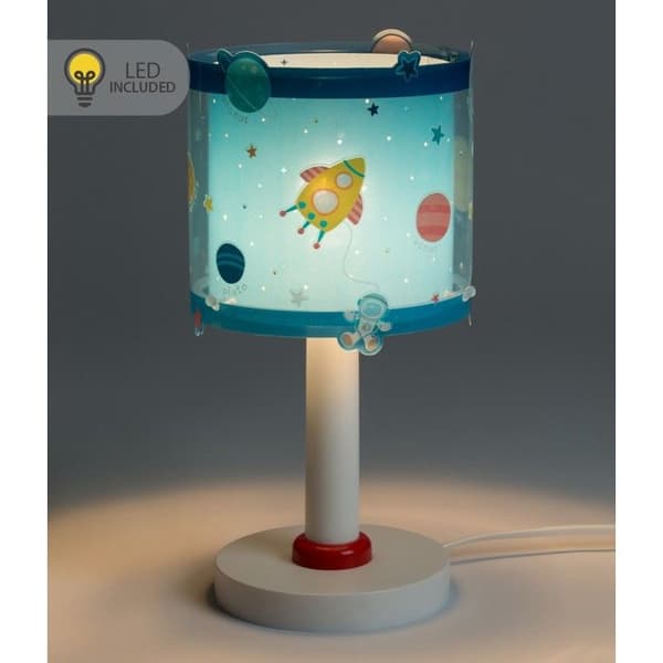 DALBER LED-nattlampa barn Planeter - Fosforescerande sänglampa solsystem, blå Transparent