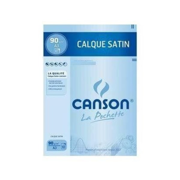 CANSON - satinkalkerpapper, A3-format, 90/95 g/m2 innehåll: 10 ark (17153)