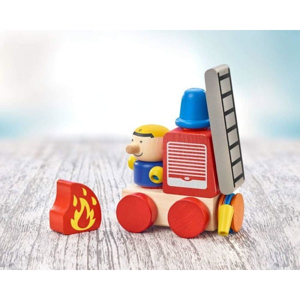 Selecta Klettini Firefighter Scratch 7 delar flerfärgad - 62077 Röd