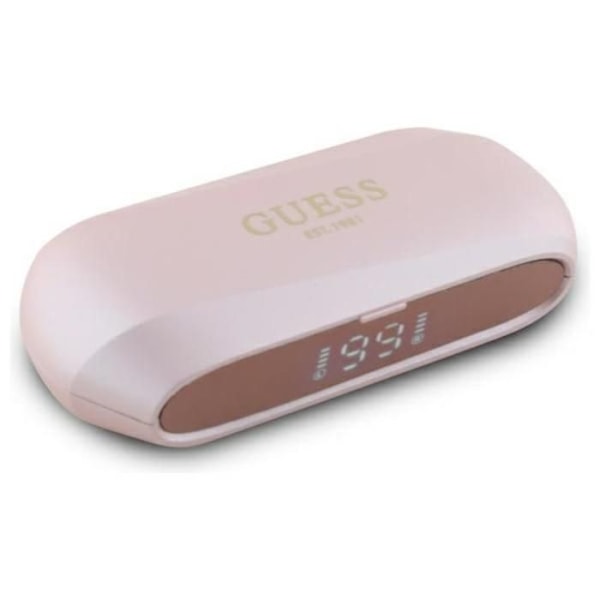 Bluetooth TWS hörlurar + laddningsetui (rosa) Förlängt metalliskt tryckt logotyp Guess