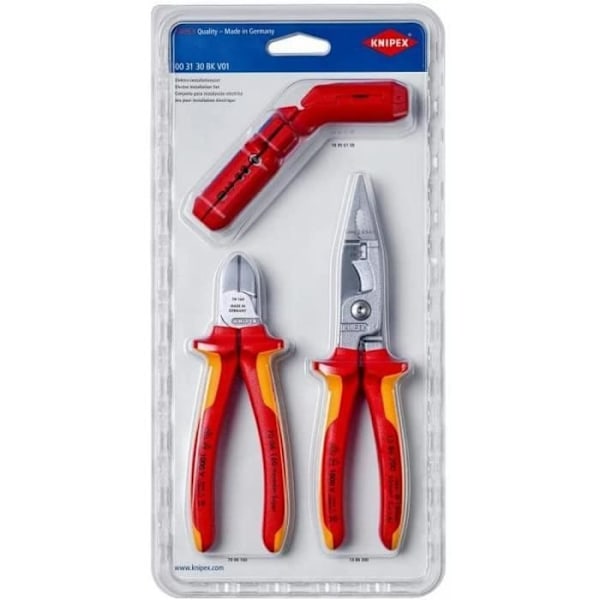 Installationsset för elektrisk utrustning - KNIPEX - 00 31 30 BK V01 - Metall - Såld styckvis