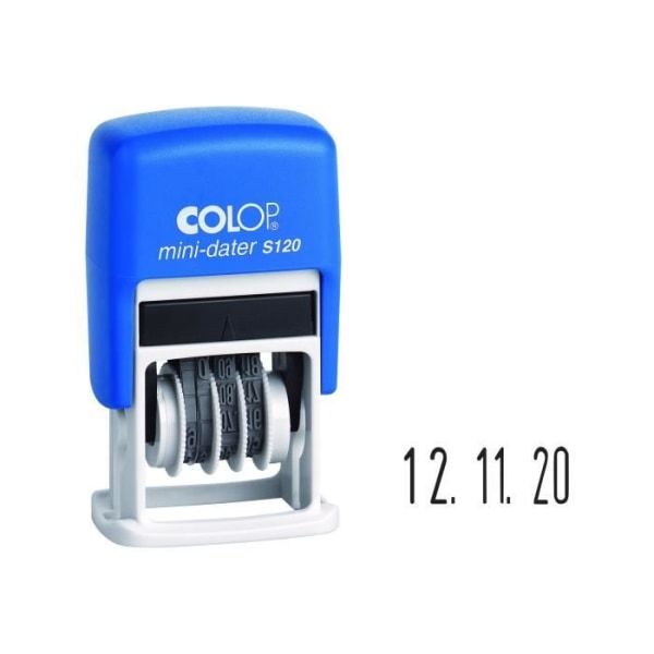 COLOP Mini-Dater S 120 Självfärgande datumstämpel 4 mm blått handtag-MINI-DATER S 120 SD DE