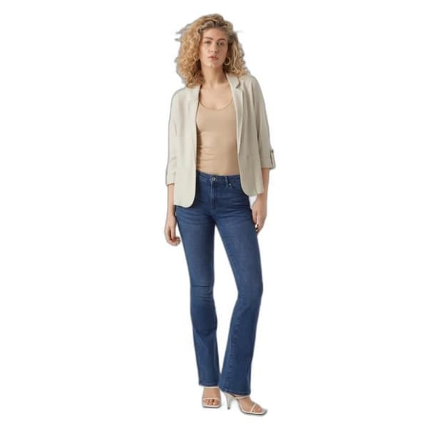 Vero Moda Jesmilo Blazer 3/4 dam - Klassisk vit « Silver Lining » L guldkant S