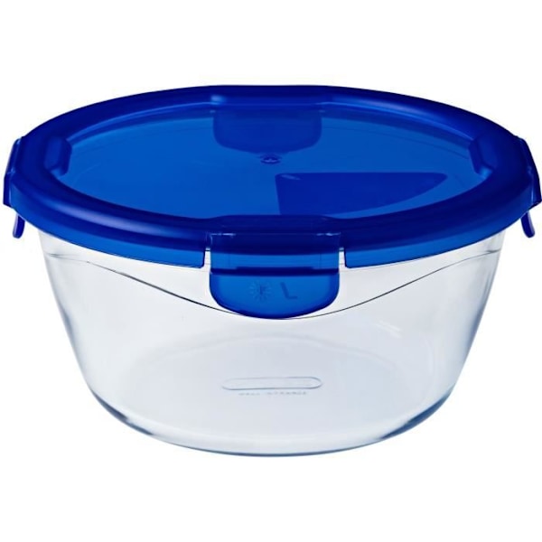 PYREX COOK & GO Rund förvaringsfat 0,7l 15cm + Blått lock blått lock