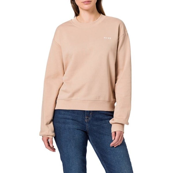 Na-kd Sweatshirt - 1044-000118 - Logo Basic Sweatshirt Träningsoverall för kvinnor Beige XS